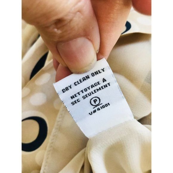 Diane Von Furstenberg Silk New Della Ruched Tie Waist Dress Retro Beige Dot, 6 - Picture 14 of 16